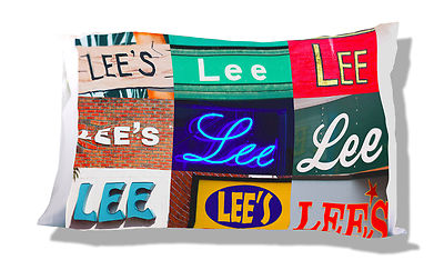 LEE Personalized Pillowcase featuring the name in photos of signs