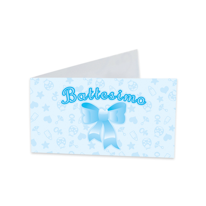 BIGLIETTINI BOMBONIERE SACCHETTO BATTESIMO CELESTE CONF. 25 PEZZI FESTE E PARTY