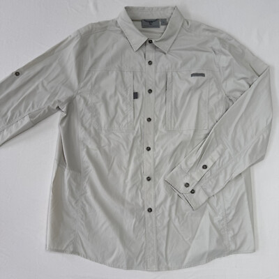 Rugged Elements Button-Up Shirt Mens XL Beige Pockets Vented Light Fishing