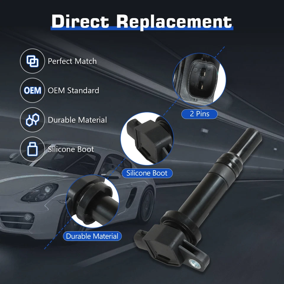 6X Bobina de encendido y bujía de platino para Hyundai Santa Fe Kia Rondo 2007-2009 Foto 4 de 4