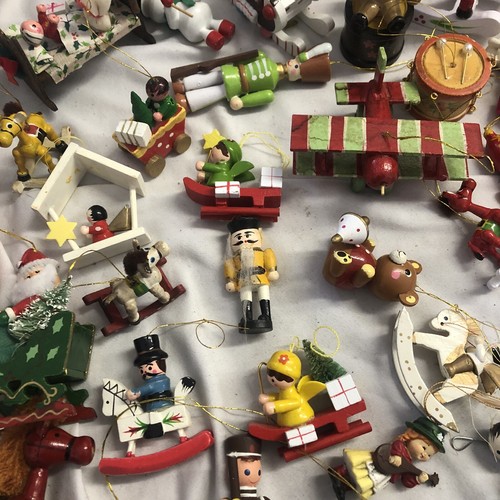 Lote de adornos navideños de madera vintage - Imagen 6 de 6