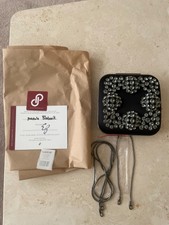 Manolo Blahnik Hangi Clutch Bag Black Swarovski Brand New Authenticated L@@k!!!!
