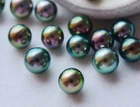 genuine south sea 10mm round peacock green loose pearl & undrilled