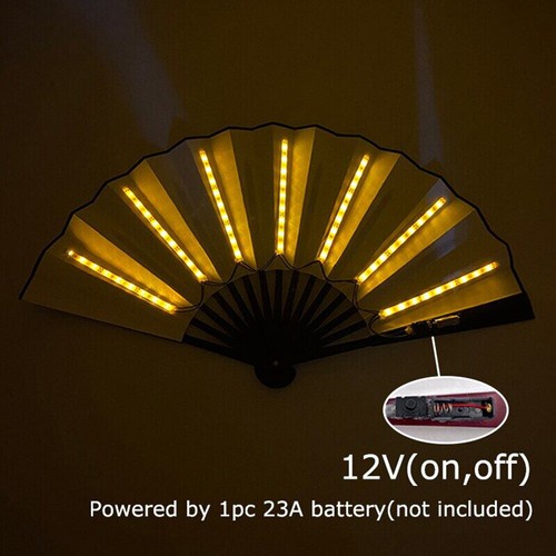 LED Hand Fan Party Wedding LED Glowing Dance Hand Held Folding Fan | eBay