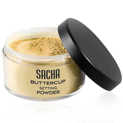 Sacha BUTTERCUP Setting Powder, No Ashy Flashback,Blurs Fine Lines and Pores.