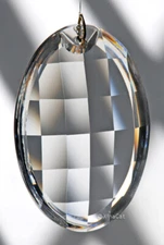 Asfour 50mm Clear Matrix Oval Crystal Prism Suncatcher 2"