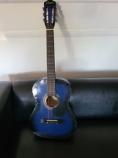 Crescent Acoustic Guitar Hand Made Blue
