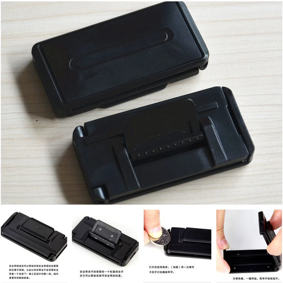 Clips cómodos para cinturón de seguridad de coche 2 piezas: soportes ajustables para correa de hombro Foto 2 de 4