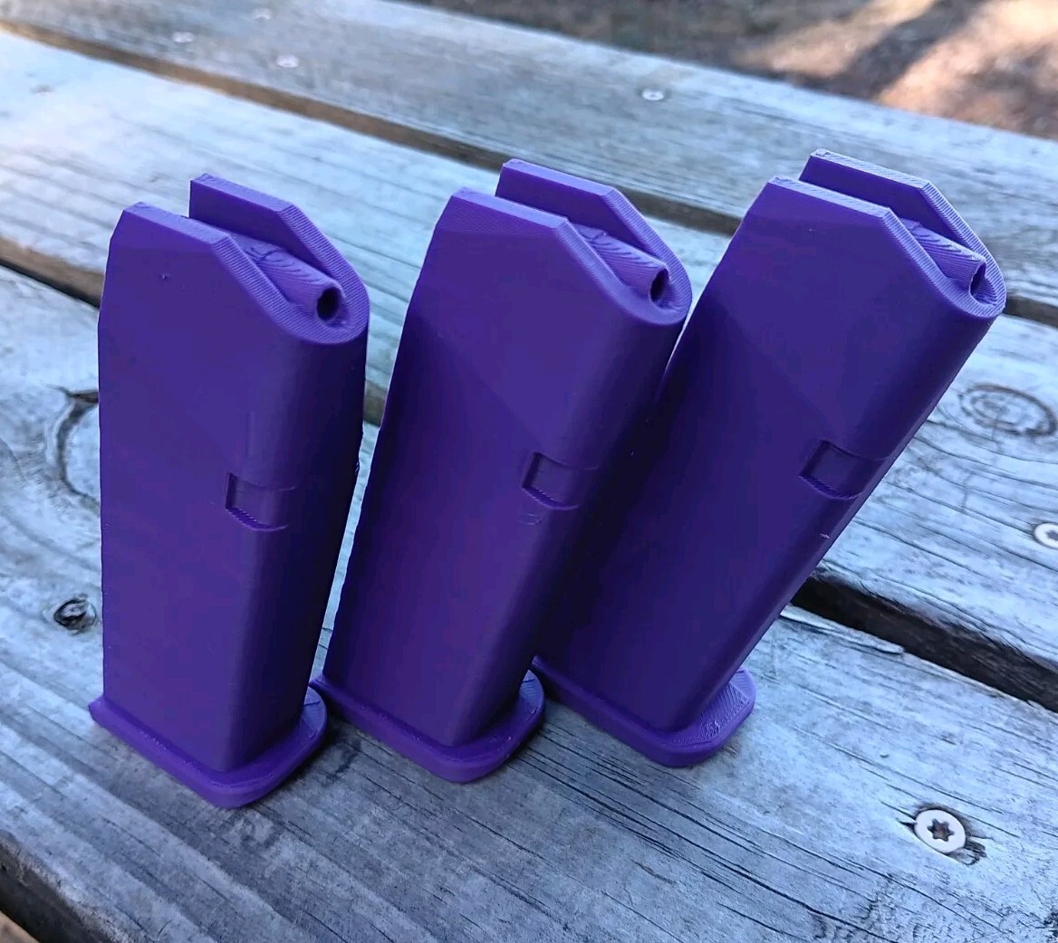 Three Purple Glock 17 Dummy Magazines - Dry Fire training