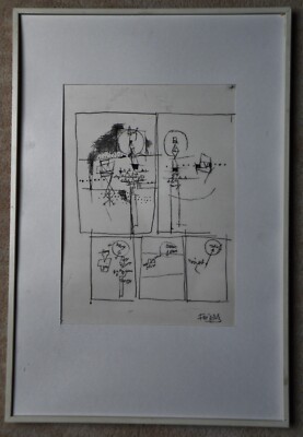 J. Friedlaender  7 Original  Zeichnungen für  Farb-Serigrafie  '' Mikrophonie ''