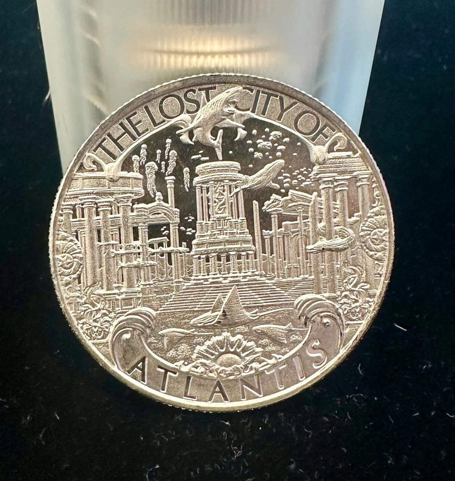 5X - 1 oz .999 Silver Round Atlantis POSEIDON Mythical Cities Series Mason Mint - Image 4 of 4