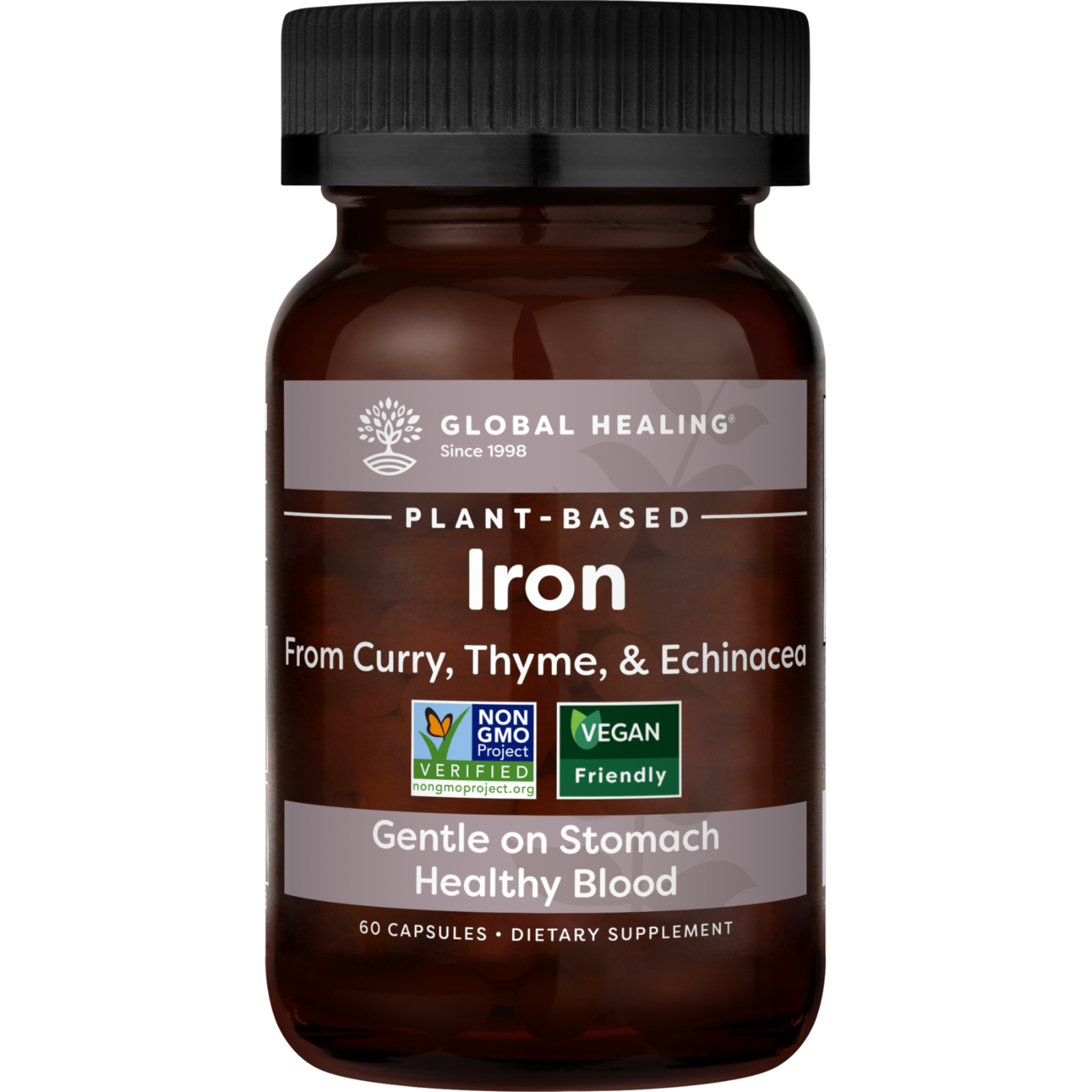Global Healing Iron Supplement Blood Builder Support 60 Capsules