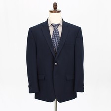 Michael Kors 46R Navy Sport Coat Blazer Jacket Solid 2B Polyester