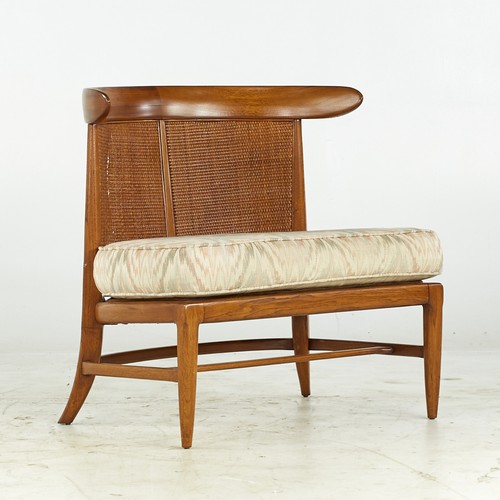 John Lubberts & Lambert Mulder - Tomlinson MCM Cane, Walnut Slipper Chairs–Pair - Picture 7 of 12