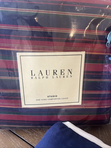 New Ralph Lauren Studio Stripe Red King Duvet Set, King & Std Shams & Bedskirt - Picture 3 of 14