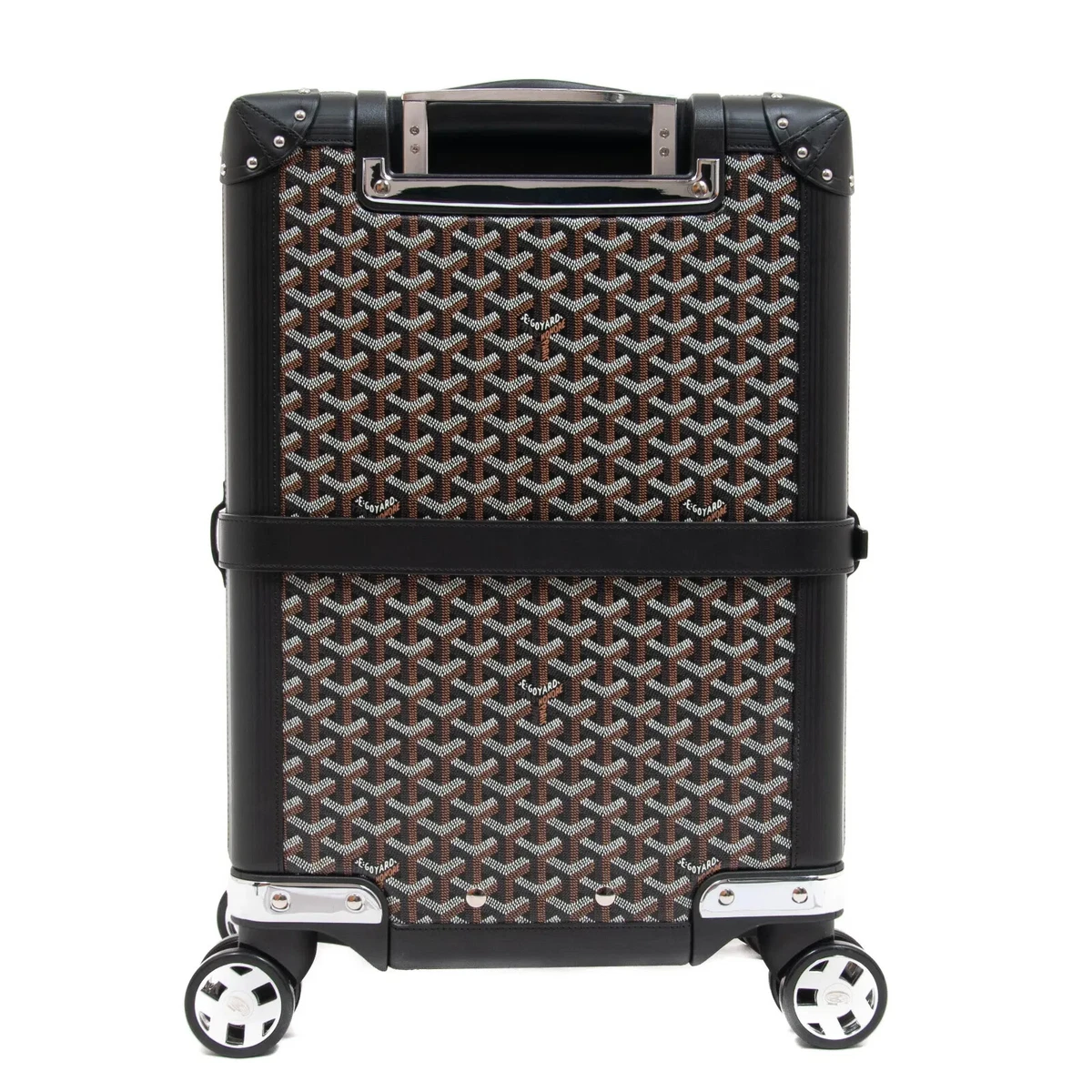 Goyard Black Goyardine Canvas and Leather Bourget PM Trolley