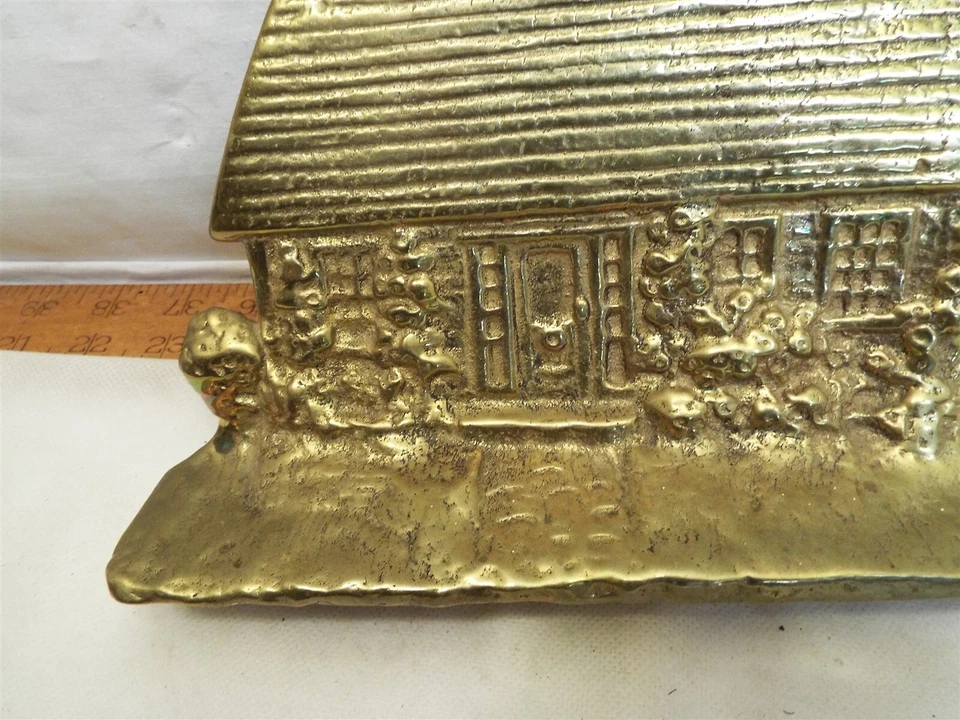 Antigua casa de campo de latón figurativo puerta tope sujetalibros estancia Foto 2 de 4