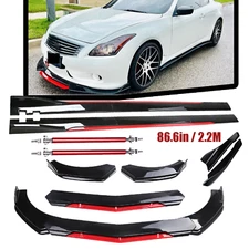 For Infiniti Q50 G37 Front Bumper Lip Splitter Spoiler Side Skirt Body Kit