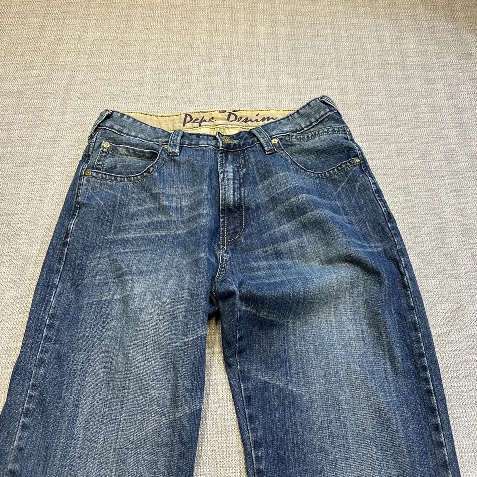 Pepe джинсовой ткани джинсы мужские 34 задний карман клапан Y2k хип-хоп Streetwear - Изображение 3 из 4