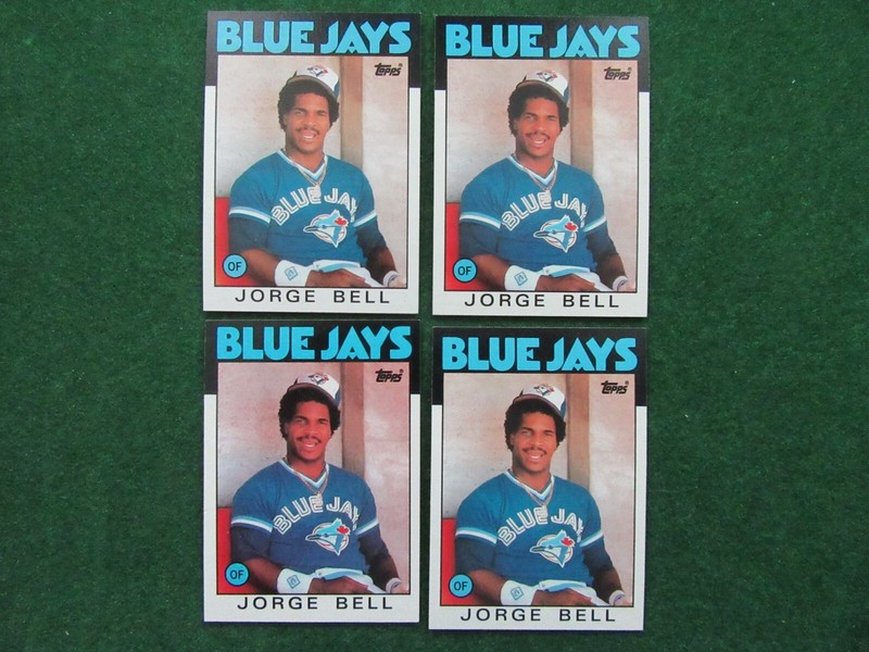 1986 Topps Jorge Bell #338 Baseball Card Lot of (4) Cards NR-MINT or Better