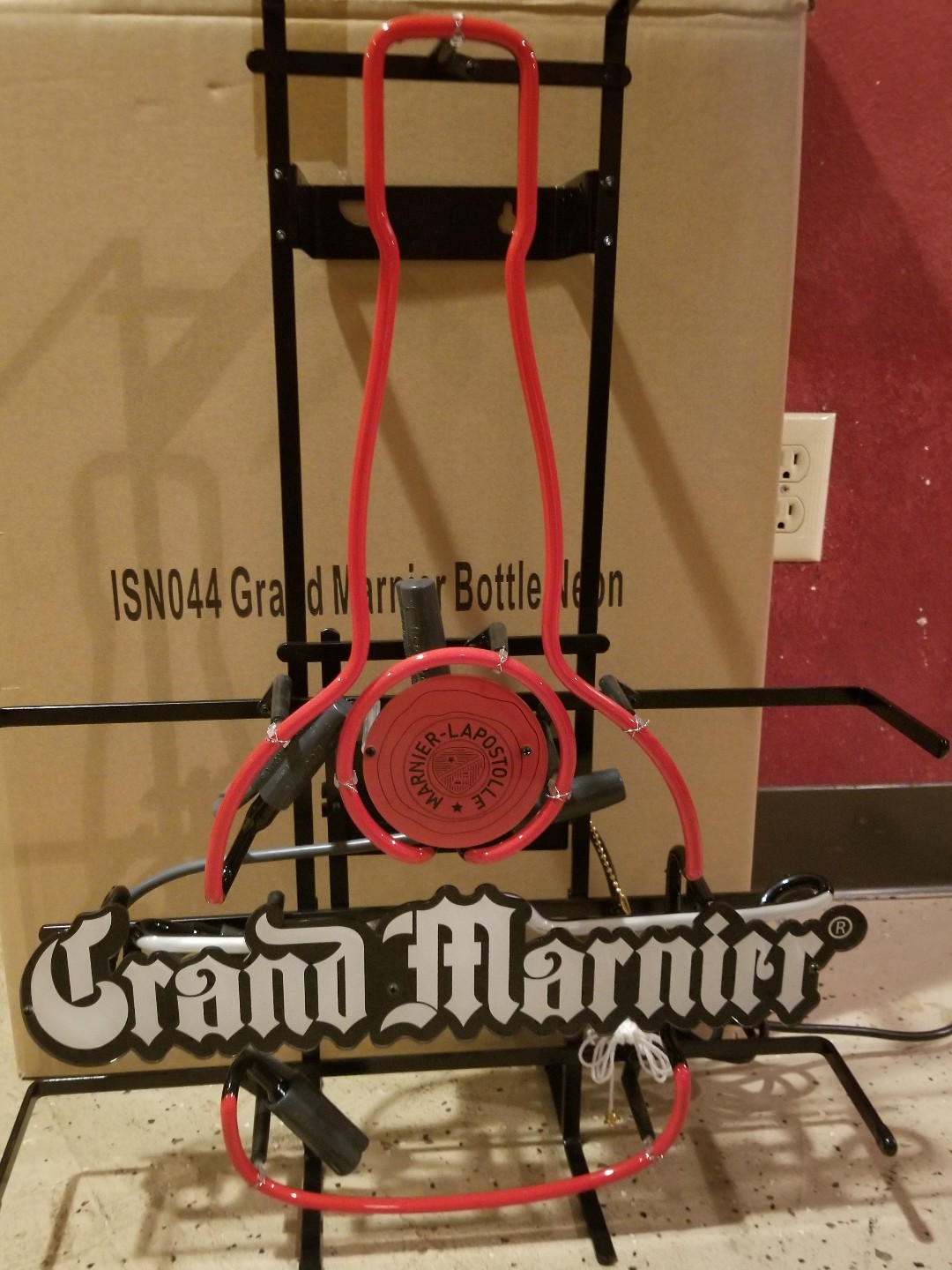 grand marnier cognac neon light up sign liquor cocktail beer man cave Game Room 