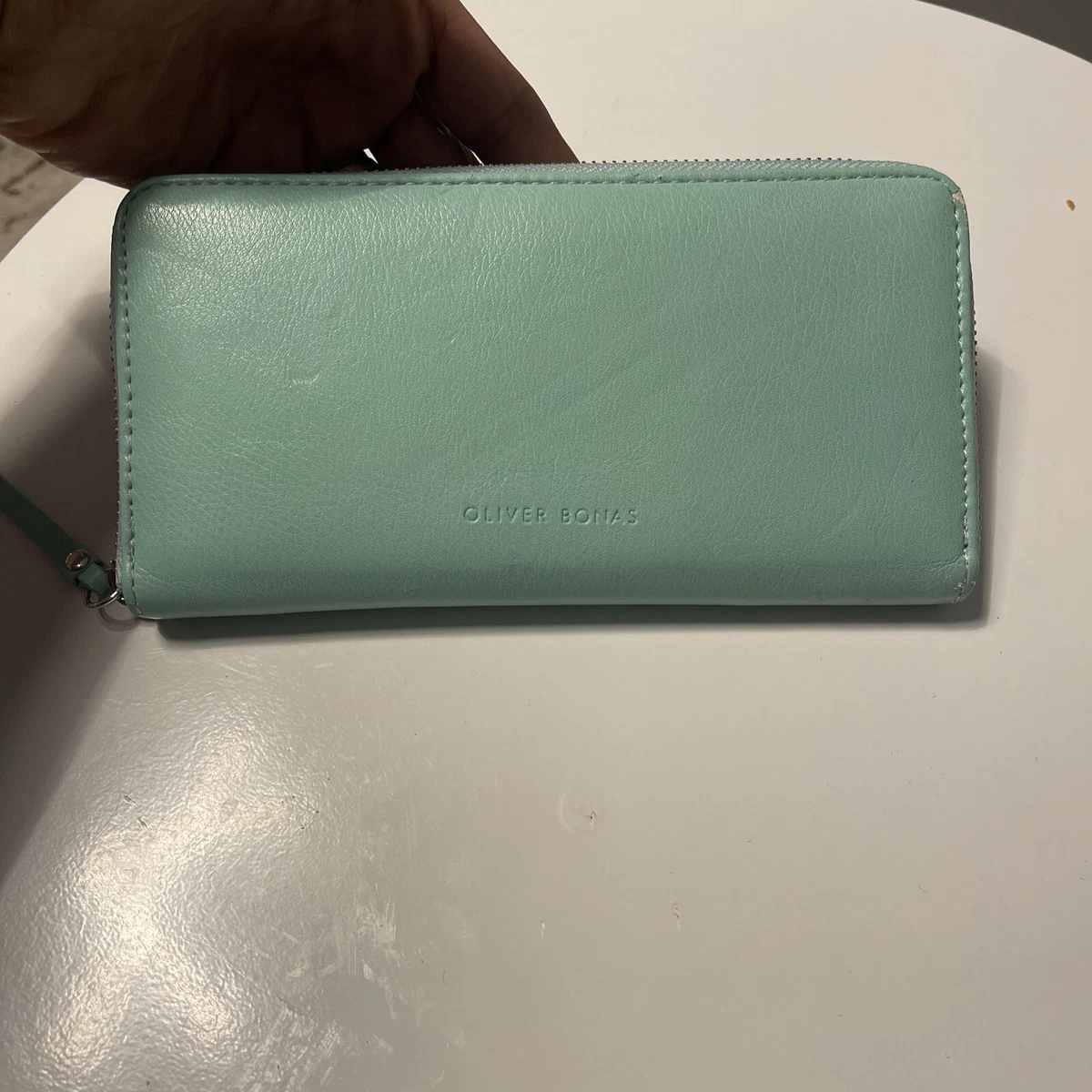 Oliver Bonas Purse Ladies Turquoise Faux Leather Clutch Purse