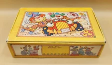 Vintage 1980 CIRCUS CLOWN PENCIL BOX by General Box Co. 8.5" x 5.5" x 2.5"