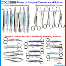 Dental Surgical Cotton Dressing Tweezer Mosquito Forceps Scissors Veterinary