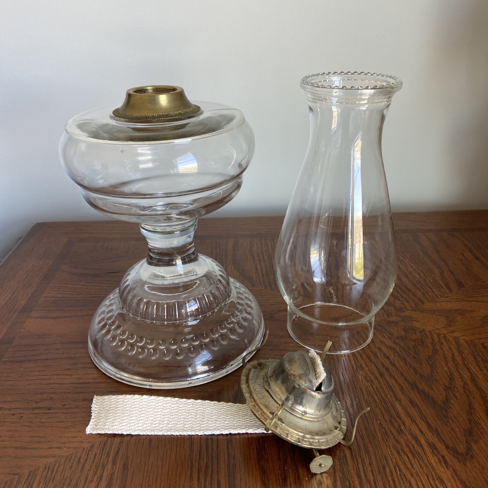 Antique Pattern Glass Oil Lamp, Riverside Collar, Eagle 2 Burner eBay