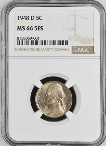 1948-D 5C FS Jefferson Nickel NGC MS66 5FS   8158069-001