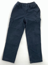 Lands' End Iron Knee Boys Cargo Pants Blue Flap Pockets Pleated Front 16