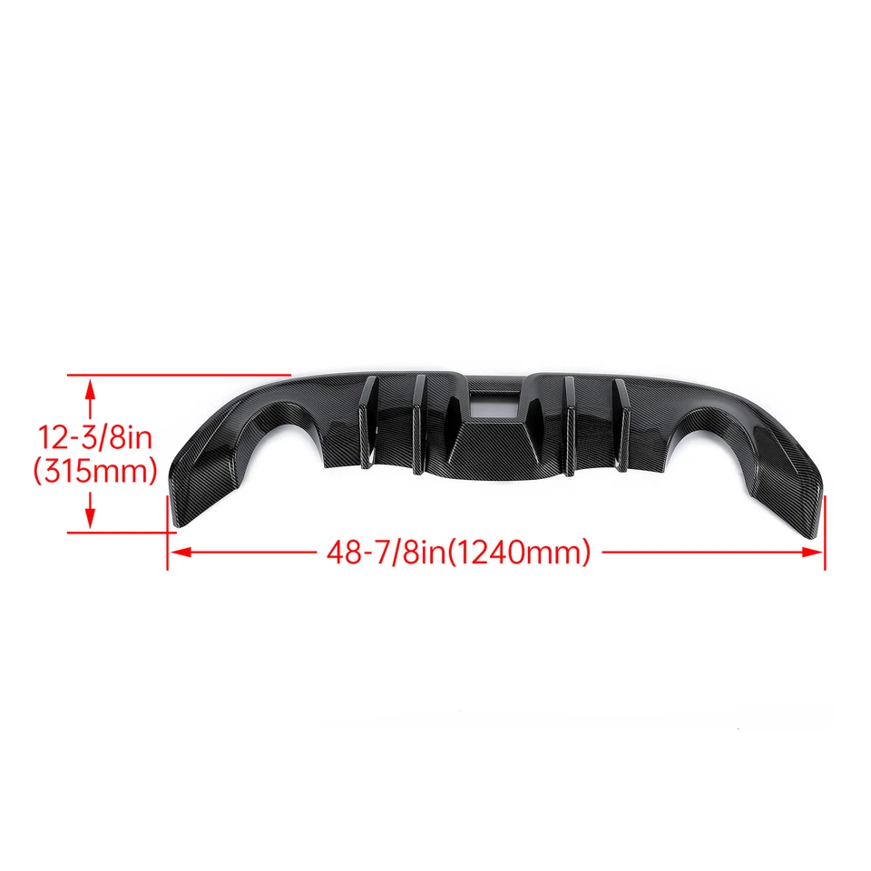 For Nissan 370Z 09-20 Rear Bumper Diffuser Lip Racing Spoiler 4 Fins Carbon Look Foto 3 de 4