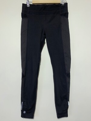 Athleta Womens Size M Black Be Free Reflective Polka Dot Leggings 350178