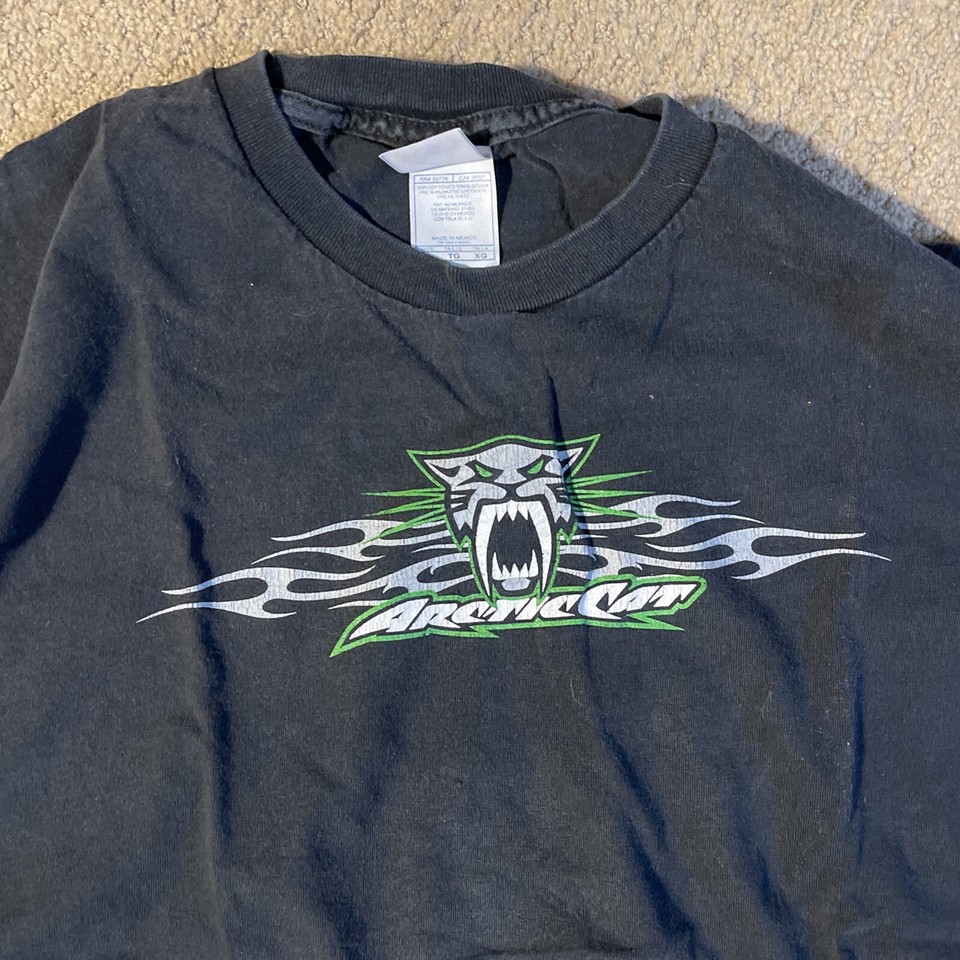 Vintage Arctic Cat Clothing Mens Tshirt XL Black Logo Green Machine eBay