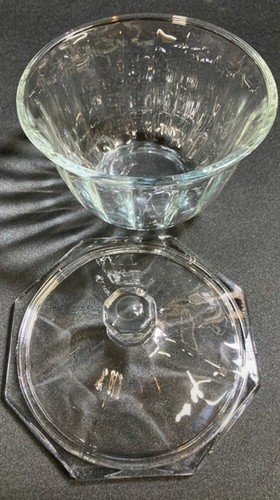 Vintage Glass Candy Dish with Octagon Shaped Lid-6" x 5" - Picture 2 of 4