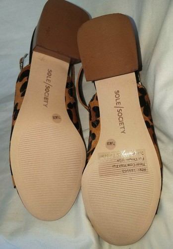 Sole Society Shawde Leopard Calf Hair Ankle Strap Cushioned Sandal SZ 7.5 M NEW - Picture 8 of 10