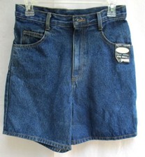 Vtg 80's..HIGH RISE WAISTED..MOM..BLUE DENIM.SHORTS..USA MADE..NWT S
