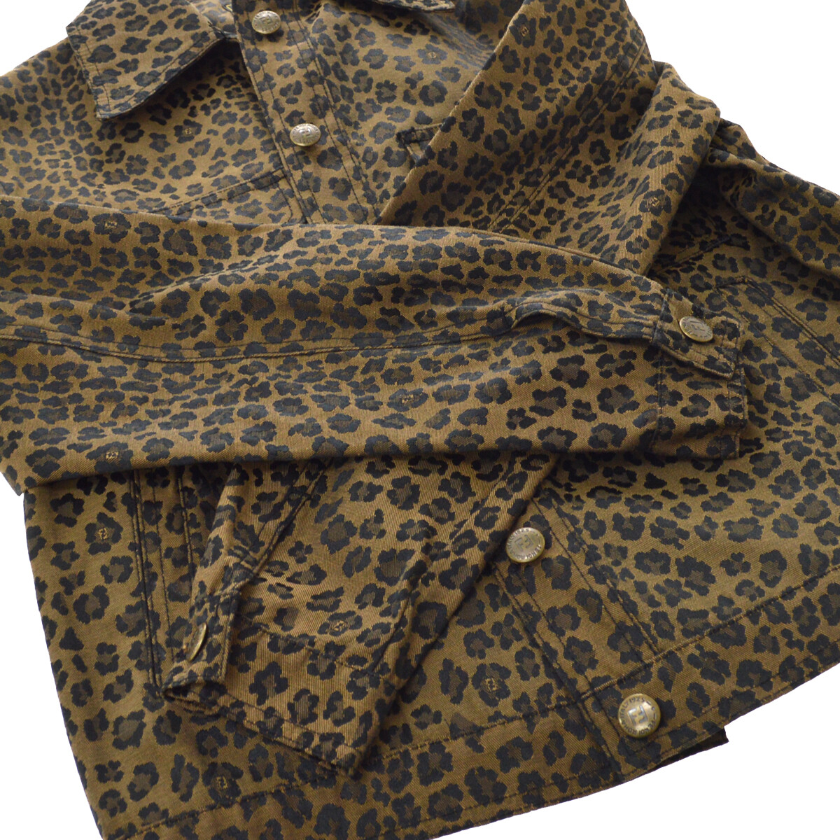 Fendi Leopard Pattern Long Sleeve Jacket Brown Black