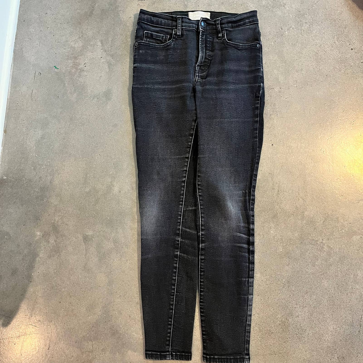 EVERLANE black premium denim mid rise skinny jeans womens size 27 pants