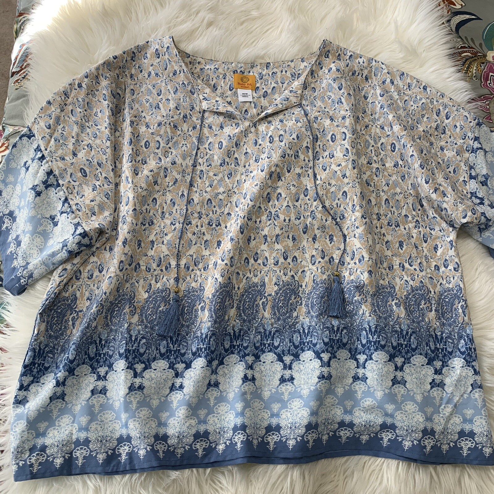 Ruby Rd. Women's Plus Size 16W Boho Short Sleeve … - image 1