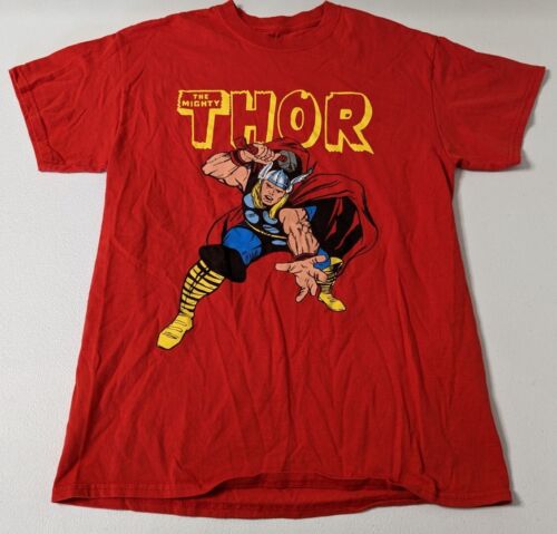 Authentic Marvel Thor War Hammer Mens T-Shirt Red Size M - Picture 1 of 5