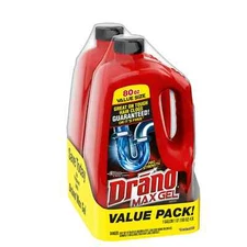 Drano Max Gel Drain Clog Remover, 160 Ounces, 2 Count