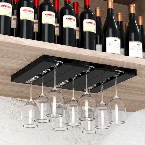 Wine Glass Rack Cabinet Stemware Holder Hanger Kitchen Organizer (Black) - Picture 1 of 6