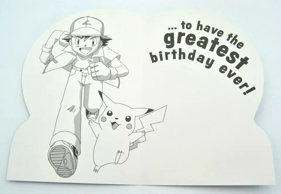 1999 NINTENDO POKEMON ASH AND PIKACHU CHOOSE YOU BIRTHDAY CARD NEW FREE  SHIPPING | eBay