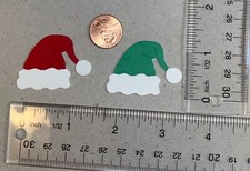   SANTA HAT cardstock paper die cut embellishments CHRISTMAS