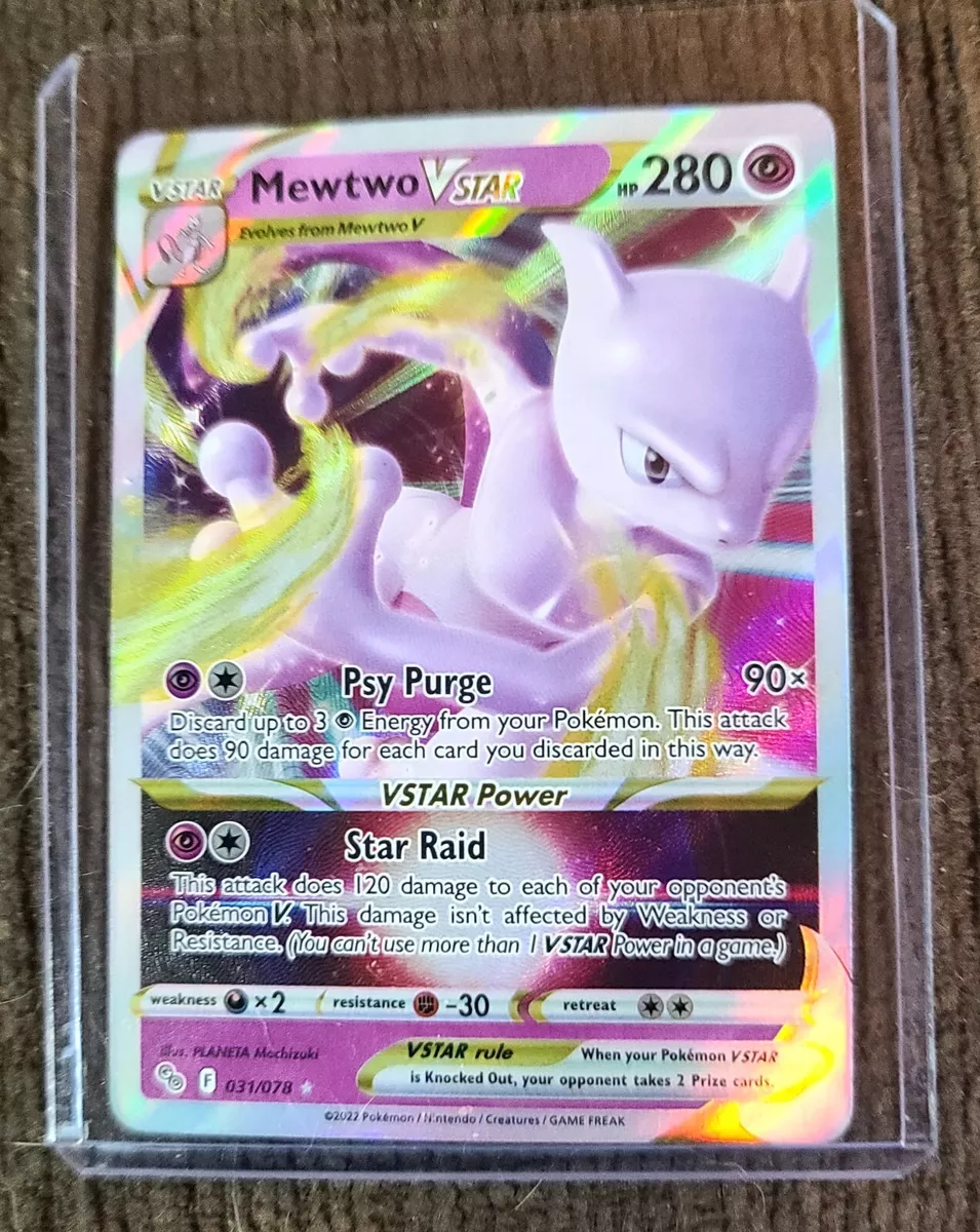  Mewtwo Vstar 086/078 - Pokemon Go - Gold Secret Rare Card :  Toys & Games