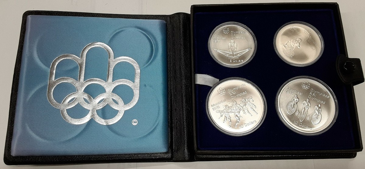 1974 Canada Montreal Olympic Games .925 Silver Four Coin Set in
