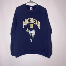 Vintage University Of Michigan Wolverines Sweatshirt Tom Brady 90s Men's XL