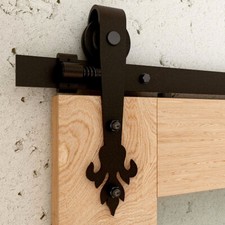 5FT-20FT Sliding Barn Door Hardware Kit Carbon Steel Track Kit for Wood 1/2 Door