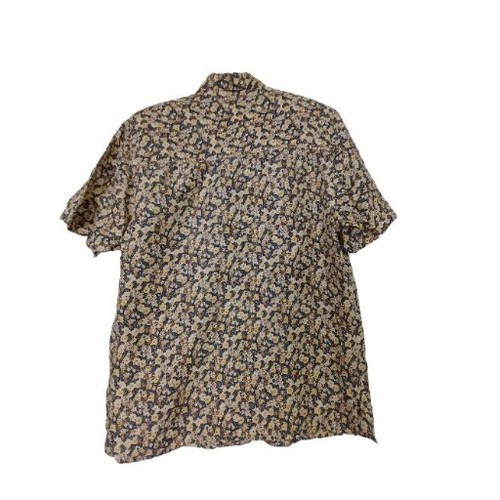 80s Silk Floral Collared Short Sleeve Button Front Shirt Top Blouse Size 8 - Picture 2 of 13